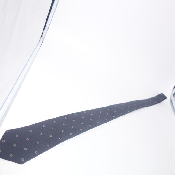 Vintage Mario Valentino 100% Italian Silk Men's Neck Tie Gray Blue Geometric - Picture 3 of 8